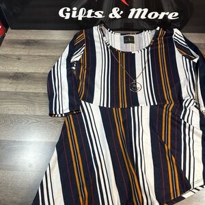 Baby Phat Striped Long Sleeve Top - Black, White, Red, Yellow